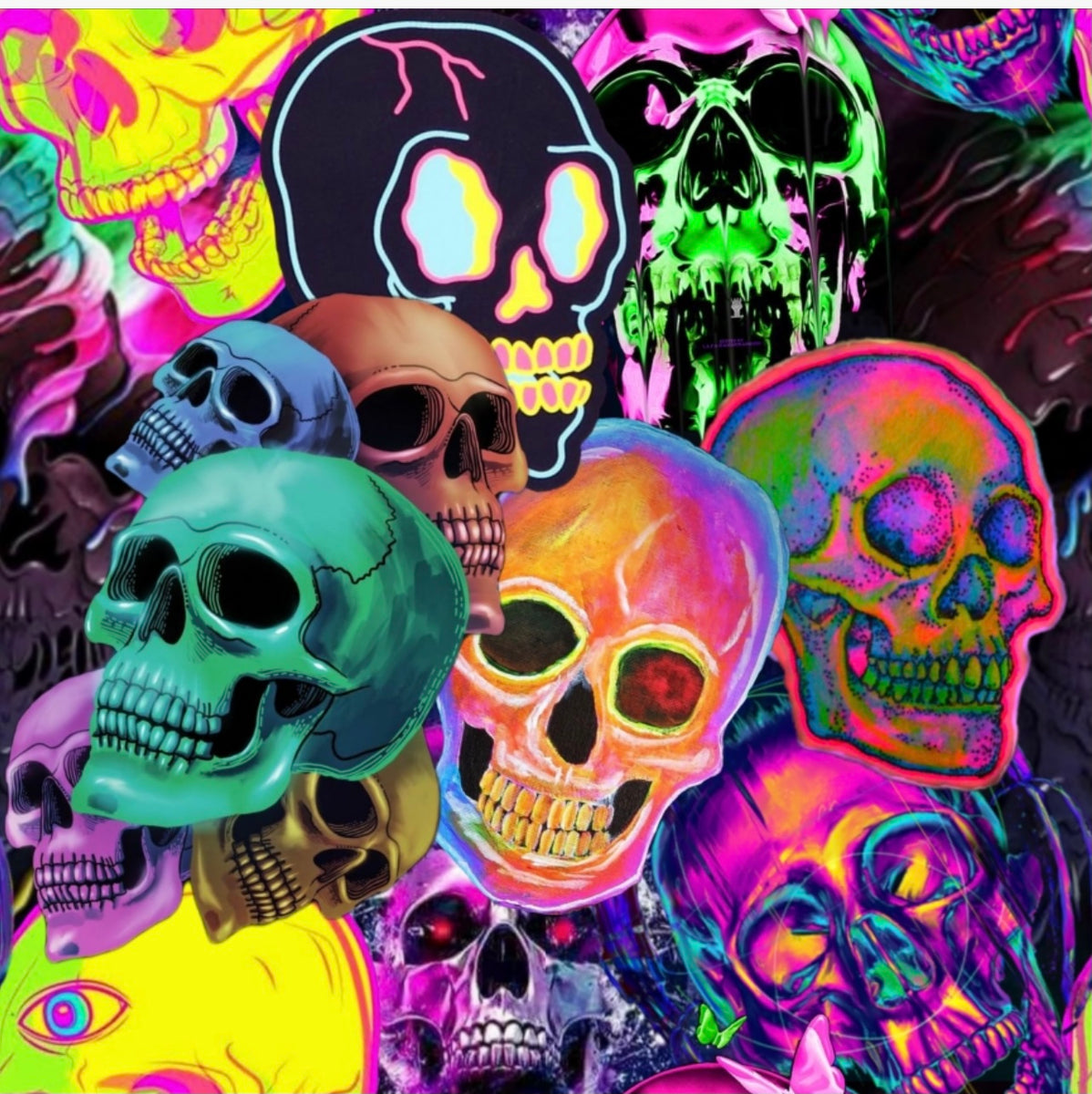 Skulls neon Stacked preorder – Paris Bebe Studio