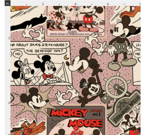 Vintage Mouse Comic cream/pink PO