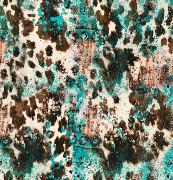 Cowhide turquoise Patina cow hide preorder