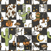 New! Halloween Western Skeletons Checkers preorder