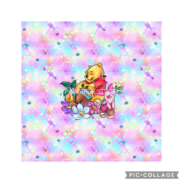 New! Panel PoohBear Pot O Honey 18” x 18”