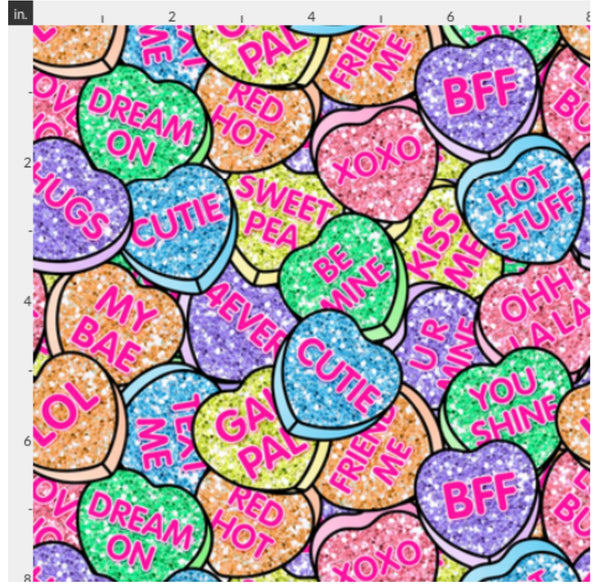 Glitter Conversation Hearts stacked preorder