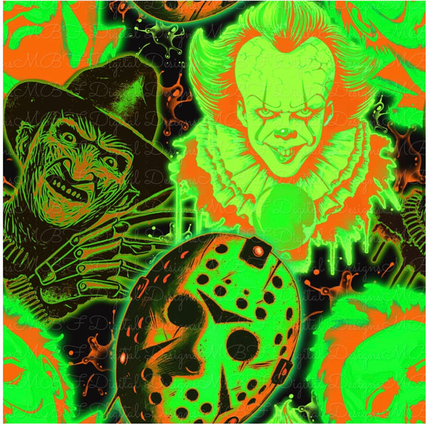 Halloween Neon Lime Horror faces preorder 20