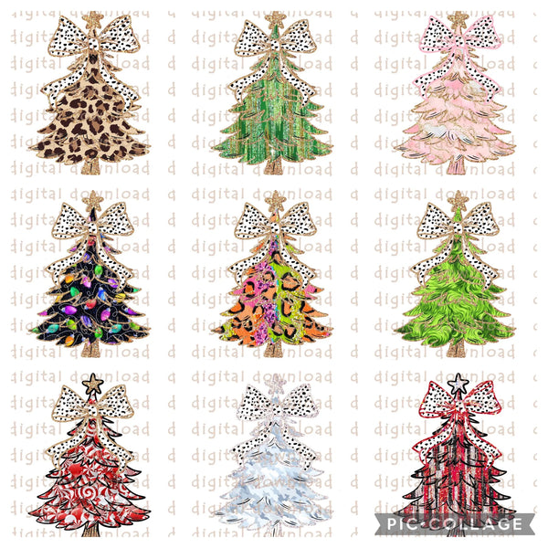 New! Christmas Tree Couquet Bows Panels 18” x 18” choose from menu