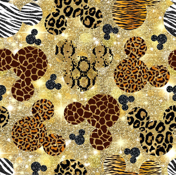 Safari Animal print Mouse Ears glitzy Gold preorder