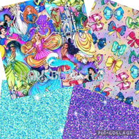 New! Set of 4 Magical Princesses Bows & 2 Glitters preorder