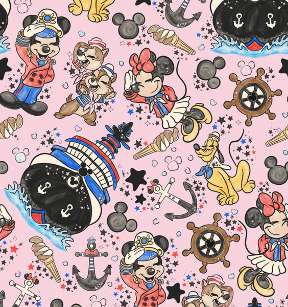 New! Disny Cruise pink hand drawn