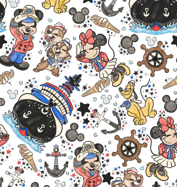 New! Disny Cruise white hand drawn