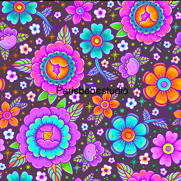 HuntrixBright Floral gray preorder