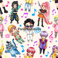 KPop Boy/Girl Band music notes preorder