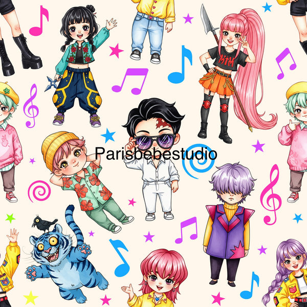 KPop Boy/Girl Band music notes preorder