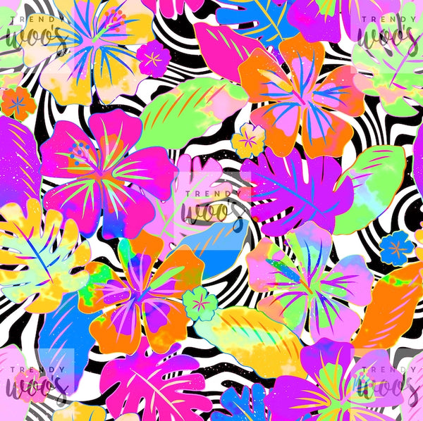 Tropical Neon Zebra Floral  preorder