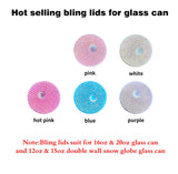 Rhinestone Lids Libby Glass Can Cups