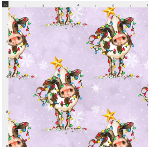 Christmas tree Cow Starry purple  preorder