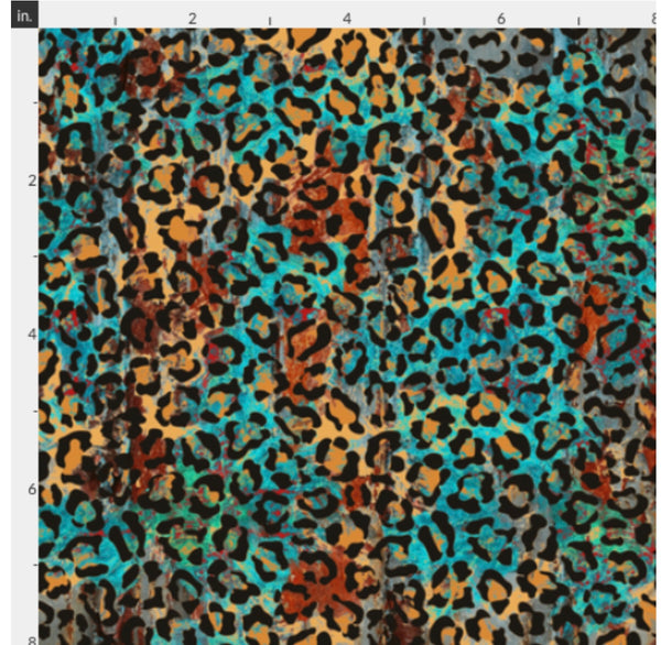 Turquoise & Rust Leopard  preorder