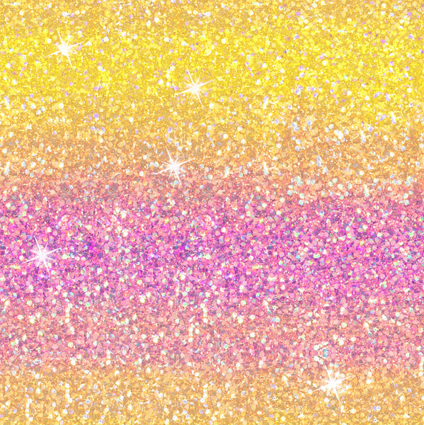 New! Ombré Pink/Yellow Glitter