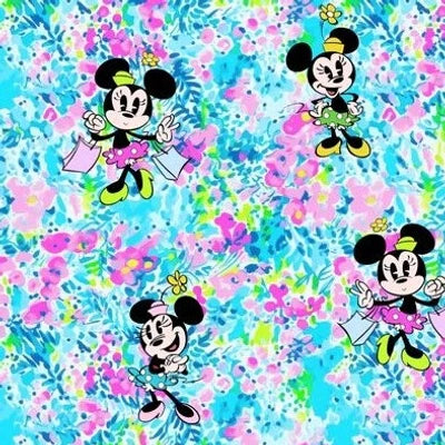 Vinyl: Preppy Mouse Aqua/Pink  Tropical Floral