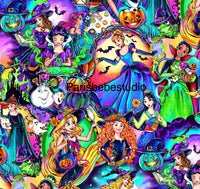 New! Halloween Witchy Princesses hand drawn preorder