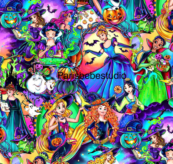 New! Halloween Witchy Princesses hand drawn preorder