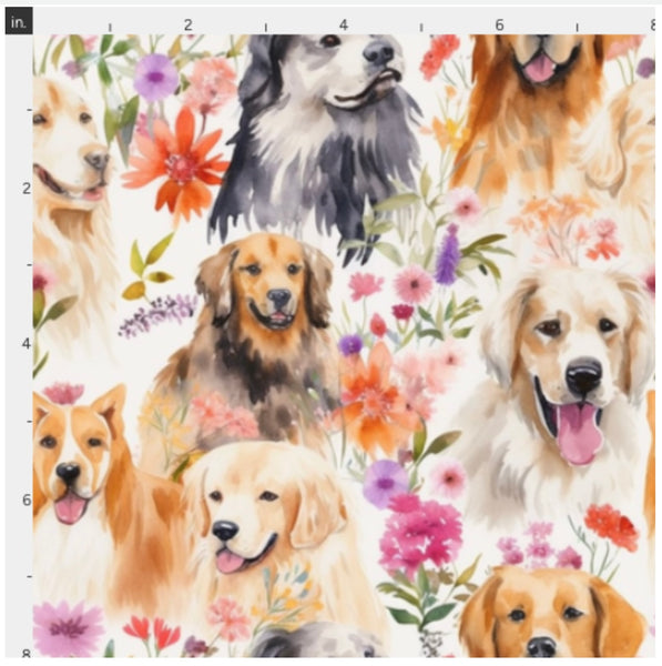 New! Watercolor Doggie Floral preorder