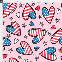 New! Patriotic Hearts Flag on Pink preorder