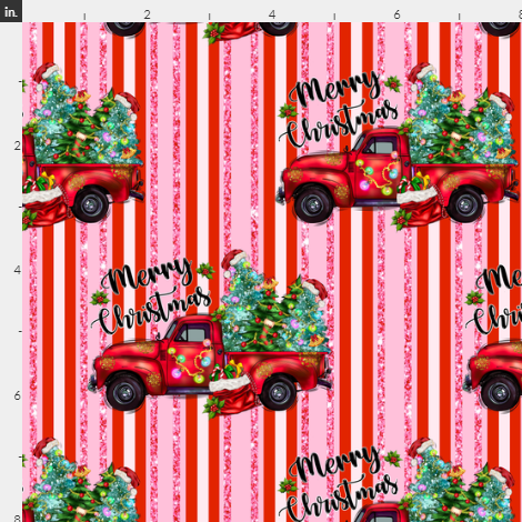 New! Merry Christmas Truck Glitter Stripe preorder