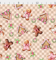 New! Gingerbread Cookies Tan Checkers preorder