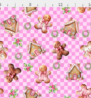 New! Gingerbread Cookies Pink Checkers preorder