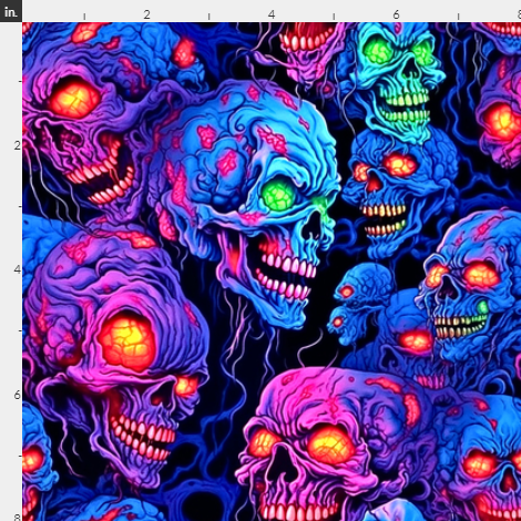 Halloween Neon Skulls