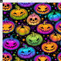 Halloween Neon Pumpkins Stars black