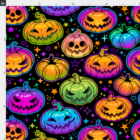 Halloween Neon Pumpkins Stars black