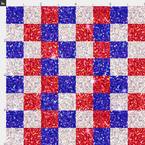 Glitter Checkers 4th of July Check