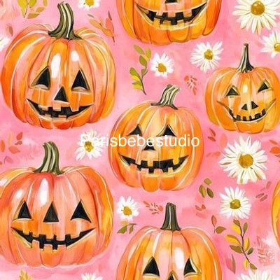 New! Preppy Pumpkins Daisies Pink preorder