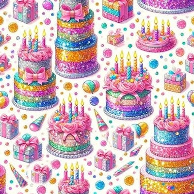 Preppy Birthday Party Cake Glitter Bomb preorder