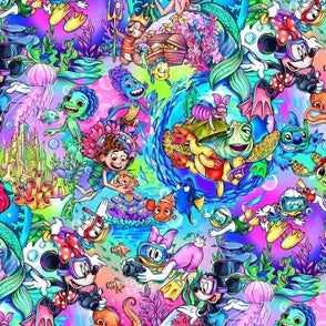 Mouse Park Characters Sea Life hand drawn preorder