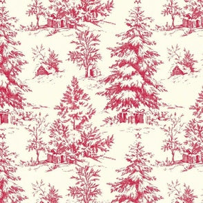 Vintage Christmas Tree Toile red/cream preorder