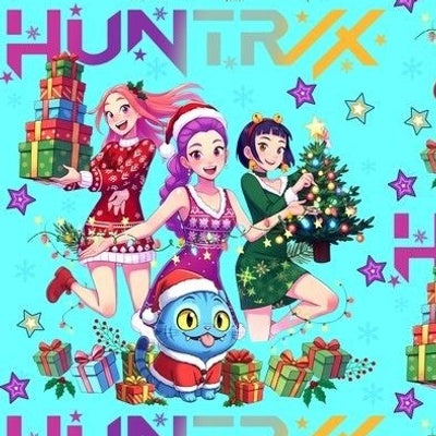 Huntrix Holiday Aqua* JPG Digital Download seamless file