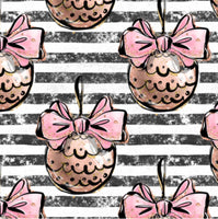 Pink Blush Ornaments on stripe