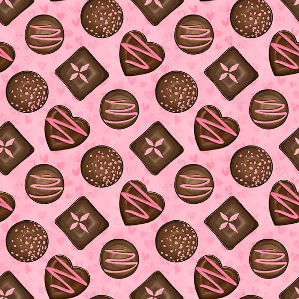 Chocolates on pink