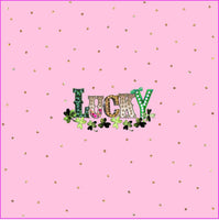 Panel Lucky on Pink with Gold dots