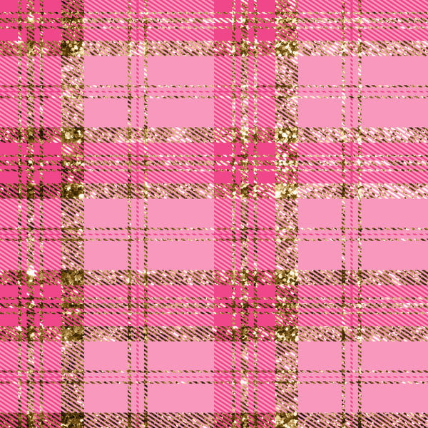 Pink and Gold  Glitter Plaid preorder