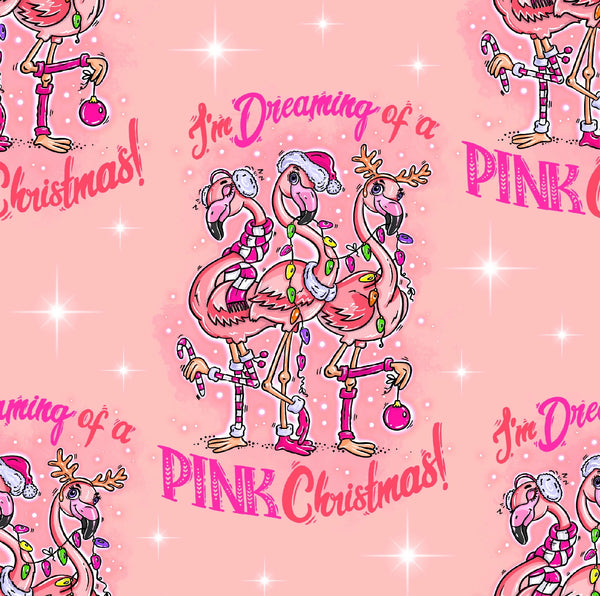Flamingos Pink Starry Christmas