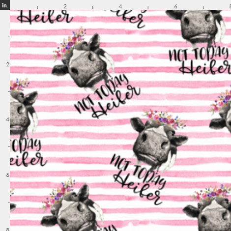 Cow “Not today Heifer” Pink grunge stripe