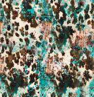 Cowhide turquoise Patina cow hide