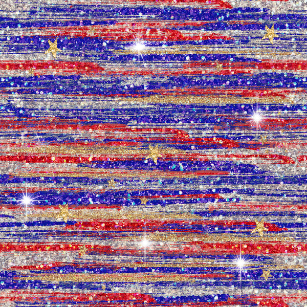 4th of July Glitter Brush Strokes Royal Red Silver Gold preorder